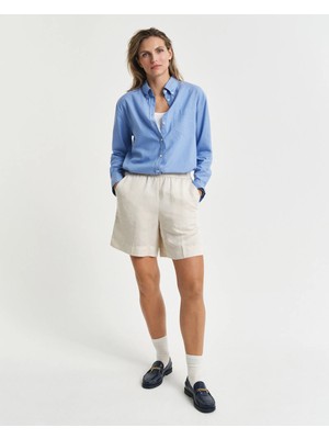Gant Women's Cream Relaxed Fit Linen Shorts