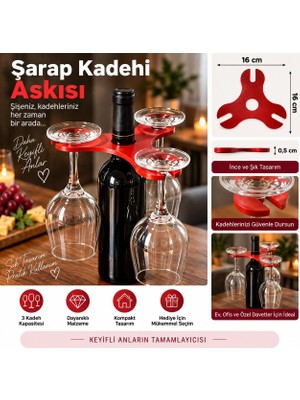 Belirtilmemiş 3lü Şarap Kadehi Askısı