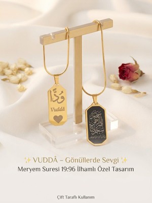 Işıltılı Dükkanım Vuddâ Kolyesi Meryem Suresi 19:96 Ayetli Sevgi Muhabbet Kolyesi Kadın Paslanmaz Çelik Kolye Sevgiliye Eşine Özel Anlamlı Hediye