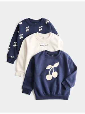 Marks & Spencer Pamuklu Kiraz Desenli Sweatshirt Seti