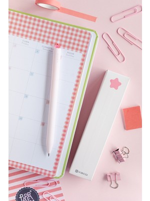 Kaco x Paperora Fırst Star 0.5 mm Jel Kalem Seti – 2 Adet Refill ile (Pembe Gövde Siyah Mürekkep)