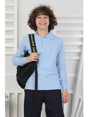 Erkek Çocuk Okul Sweatshirt Manşetli
