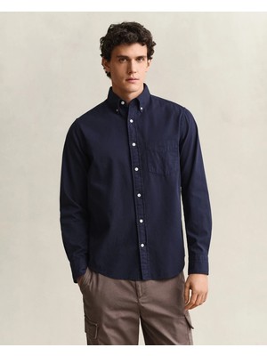 Gant Men's Navy %100 Cotton Shirt