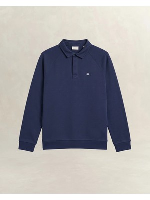 Gant Men's Navy Button Collar Sweatshirt