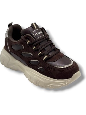 Queen Step 1001-26 Süet Cilt Simli Anatomik Kadın Sneaker