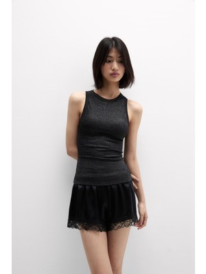 Intimissimi Lamé Cotton Fine Ribbed Tank Top