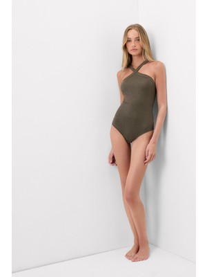 Intimissimi Lamé Ribbed Cross Strap Bodysuit