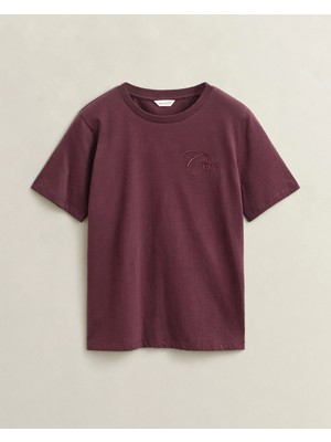 Gant Women's Red Crew Neck T-Shirt
