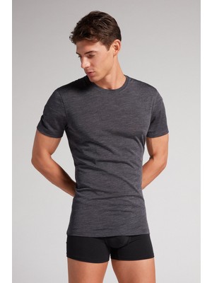 Intimissimi Stretch Merino Wool Short Sleeve T-Shirt