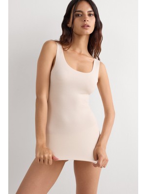 Intimissimi Raw Edge Crew Neck Cotton Tank Top