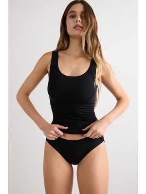 Intimissimi Raw Edge Crew Neck Cotton Tank Top