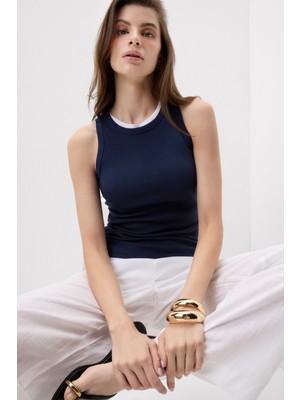 Intimissimi Pima Cotton Fine Ribbed Tank Top