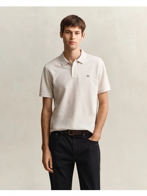 Gant Men's Beige Regular Fit Logo Polo Shirt