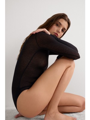Intimissimi Long Sleeve Modal And Cashmere Bodysuit