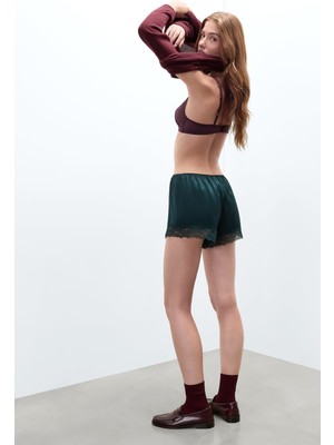 Intimissimi Silk Shorts With Lace