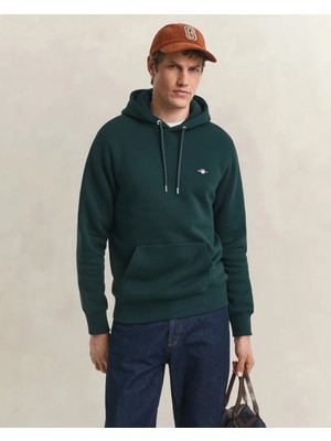 Gant Men's Green Regular Fit Hooded Sweatshirt