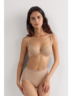 Intimissimi Cotton And Lace High Waist Briefs