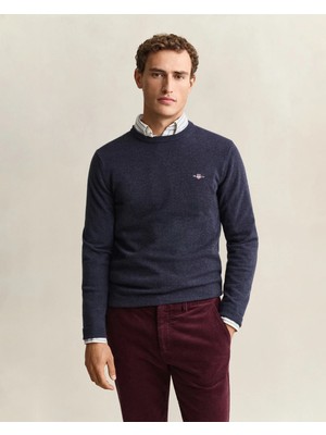 Gant Men's Navy Crew Neck Sweater