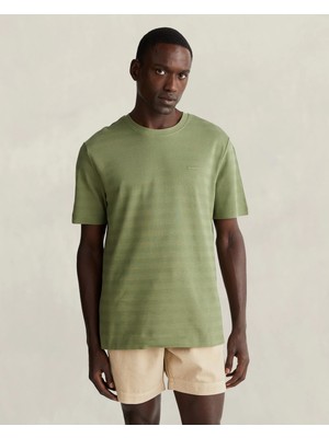 Gant Men's Green Crew Neck Regular Fit T-Shirt