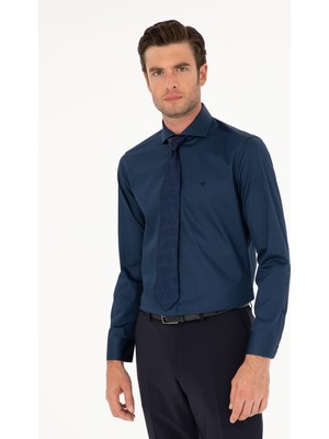 Cacharel Navy Slim Fit Cotton Classic Shirt