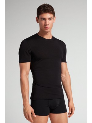 Intimissimi Stretch Merino Wool Short Sleeve T-Shirt