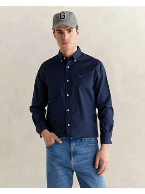 Gant Men's Navy Regular Fit Button-Down Collar Oxford Shirt