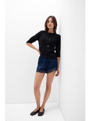 Intimissimi Silk Shorts With Lace