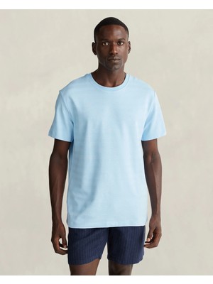 Gant Men's Blue Crew Neck Regular Fit T-Shirt