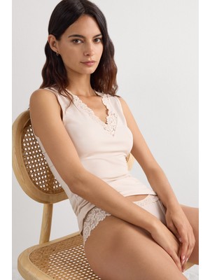 Intimissimi Pretty Flowers Modal And Lace Tank Top