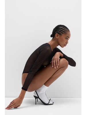 Intimissimi Crew Neck Tulle Bodysuit