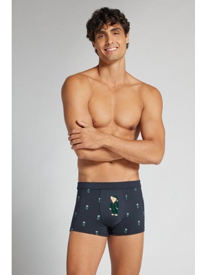 Intimissimi Men's Sleepy Teddy Bear Print Pima Cotton Boxers
