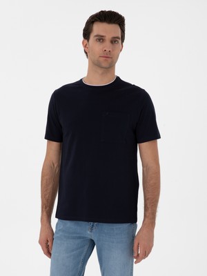 Cacharel Navy Regular Fit Pocket T-Shirt