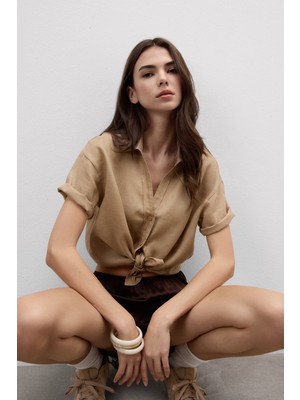 Intimissimi The Pure Linen Short Sleeve Linen Canvas Shirt