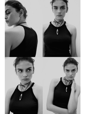 Intimissimi Fine Ribbed Pima Cotton Crop Top