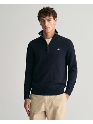 Gant Men's Navy Regular Fit Half-Zip Sweater