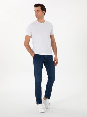 Cacharel Navy Slim Fit Cotton Blend Jeans