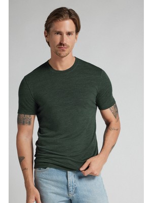 Intimissimi Stretch Merino Wool Short Sleeve T-Shirt