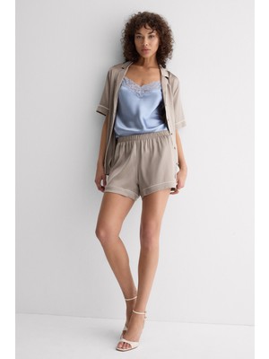 Intimissimi Silk Tank Top With Lace