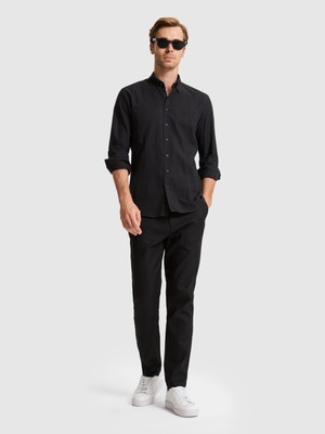 Cacharel Black Carrot Fit Canvas Pants