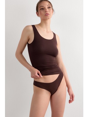 Intimissimi Raw Edge Crew Neck Cotton Tank Top