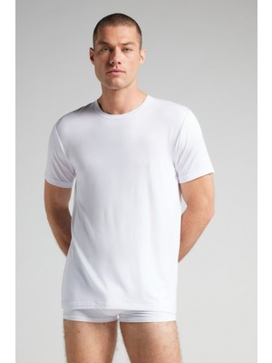 Intimissimi Crew Neck Modal And Silk T-Shirt
