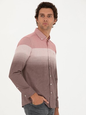 Cacharel Red Slim Fit Long Sleeve Shirt