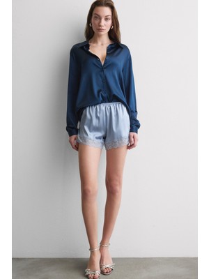 Intimissimi Silk Shorts With Lace