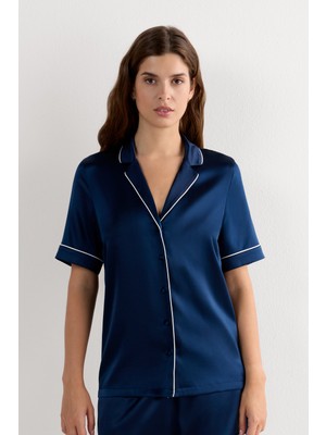 Intimissimi Masculine Cut Short Sleeve Silk Shirt