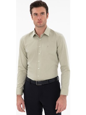 Cacharel Khaki Slim Fit Cotton Oxford Shirt