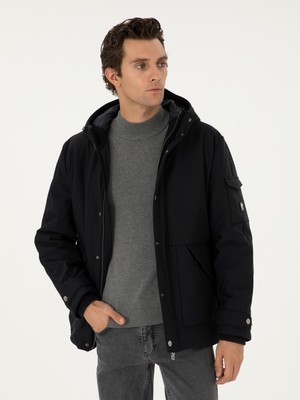 Cacharel Navy Goose Down Hooded Jacket