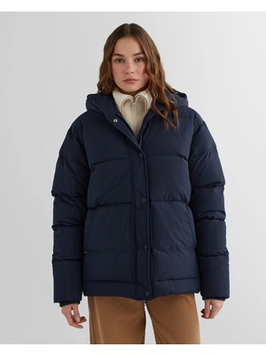 Gant Women's Navy Hooded Quilted Jacket