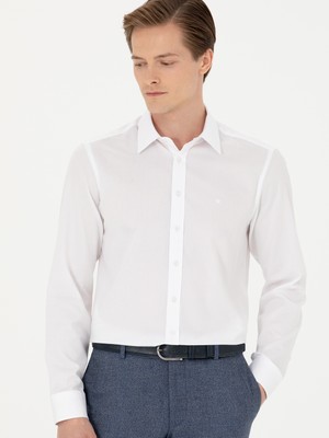 Cacharel White Slim Fit Long Sleeve Shirt