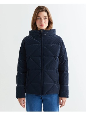 Gant Women's Navy Hooded Quilted Jacket