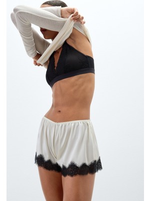 Intimissimi Brighten Your Day Silk And Lace Asymmetric Shorts